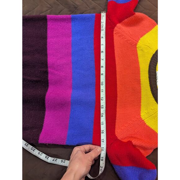 Rainbow striped long sleeve knit sweater by For the Republic size Small - Picture 6 of 9